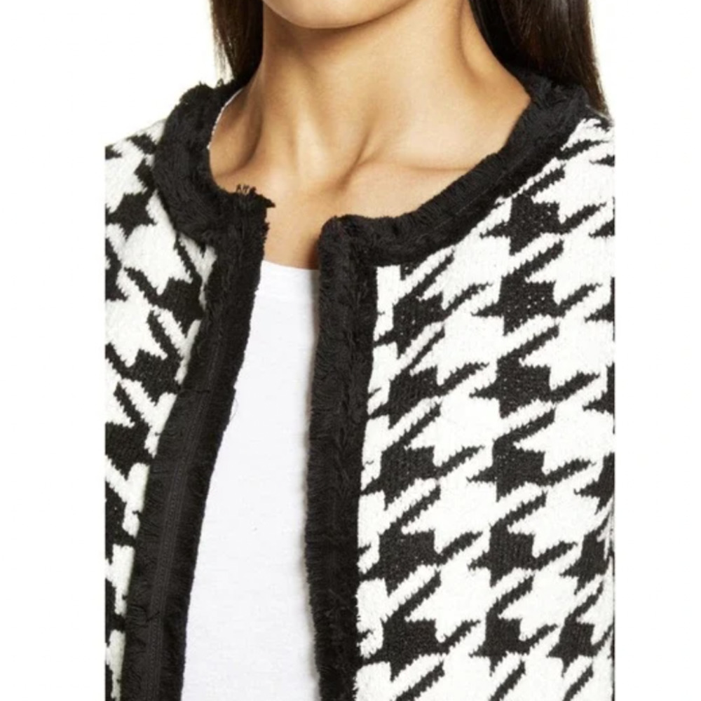 Halogen Marl Houndstooth Knit Jacket - image 4